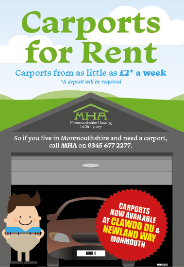 Carports available for rent at Clawdd-Du