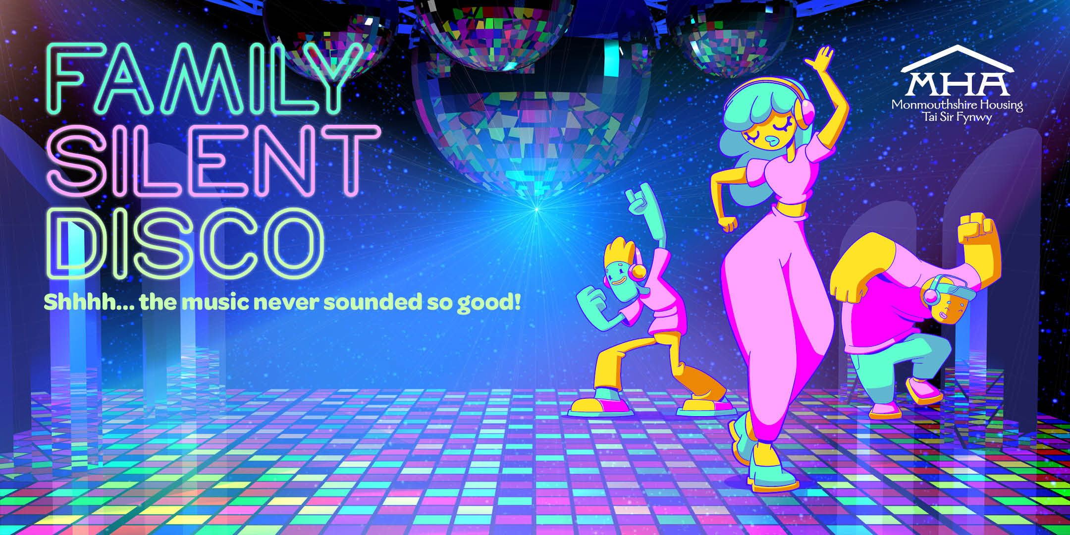 family-silent-disco-abergavenny-monmouthshire-housing-association